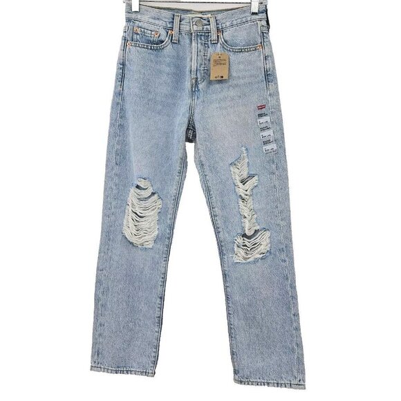 Levi's Denim - Levi’s Wedgie Straight Leg Destroyed Jeans Light Wash Women’s Size 25 High Rise